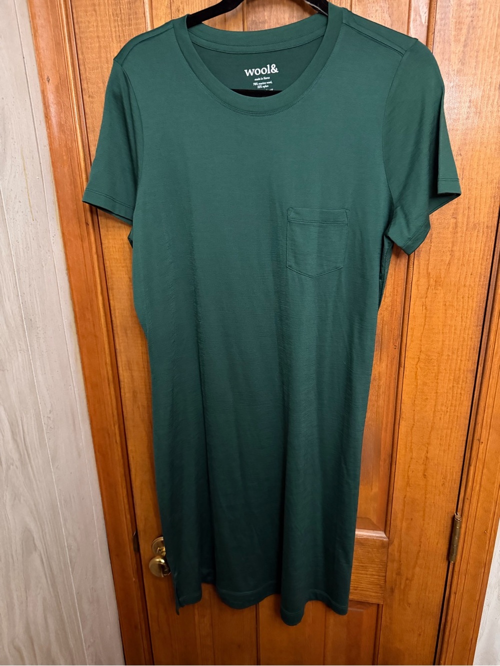 Wool& Pine Green Lena Pocket T-Shirt Dress - Women's Large